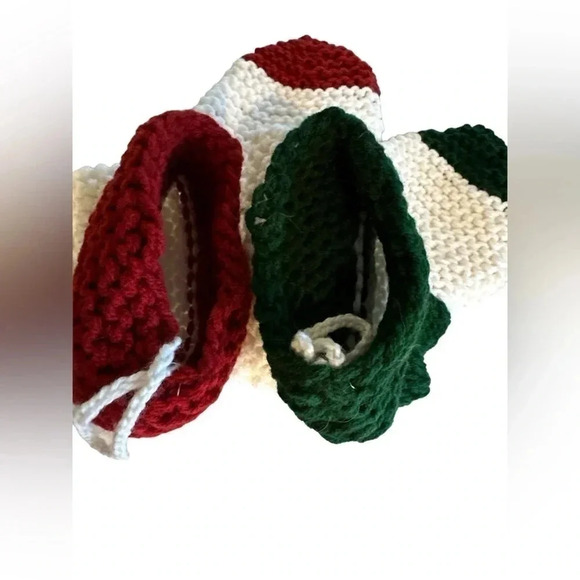 Homemade crocheted Christmas stockings with tab for hanging - Picture 3 of 4